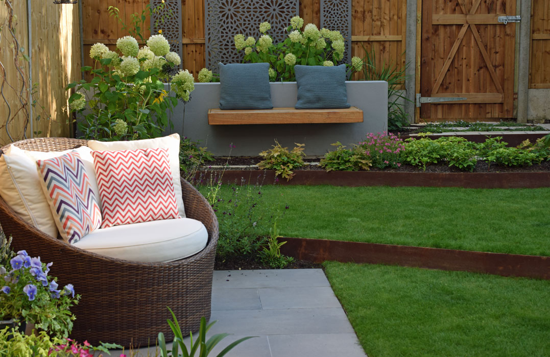 Seating area to catch the evening sun